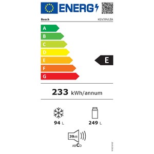 HLADNJAK BOSCH KGV39VLEA (za povećanje klikni na sliku)