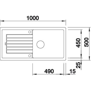 BLANCO ZIA XL 6 S SILGRANTI CRNA, BEZ DALJ.UPR. 526024-1 (za povećanje klikni na sliku)