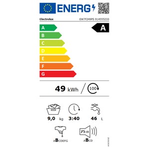 PERILICA RUBLJA ELECTROLUX EW7F249PS (za povećanje klikni na sliku)