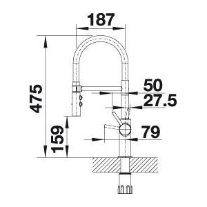 BLANCO CATRIS-S FLEXO MAT CRNA VT 525793-1 (za povećanje klikni na sliku)